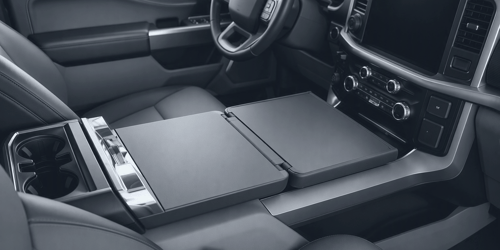 Automotive center console worksurface